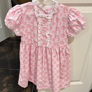 James & Lottie girls pink pumpkin dress size 5, GUC